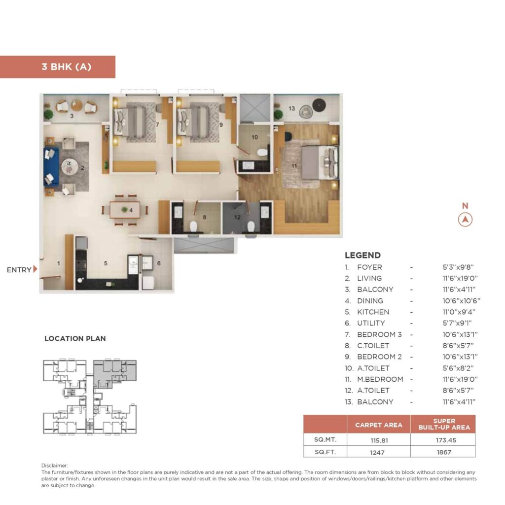 Adarsh Welkin Park Apartments Floor Plan1