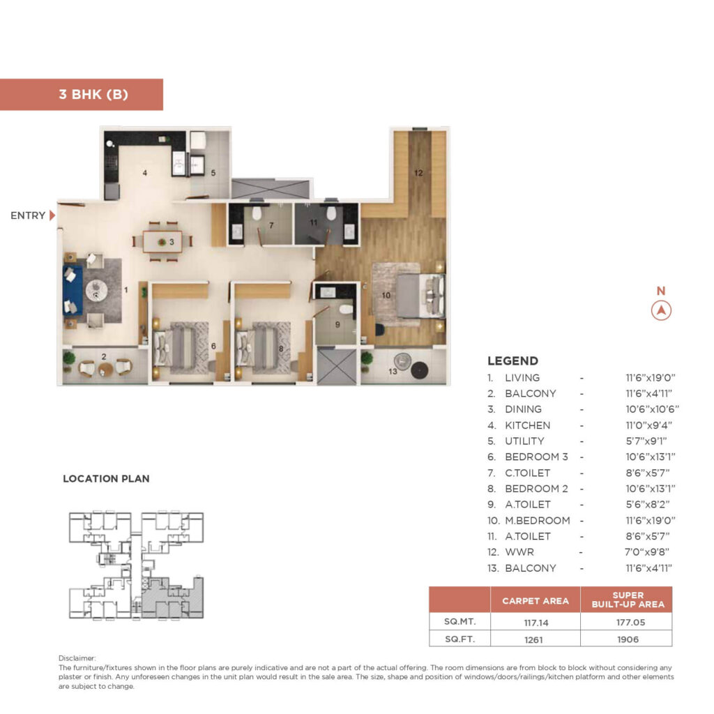 Adarsh Welkin Park Apartments Floor Plan2